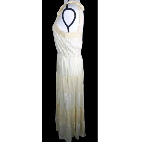 Gal Meets Glam Dress Size 4 Maxi Yellow  Striped Tireded Pockets Lined - Picture 5 of 7